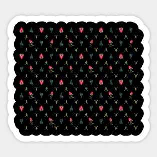 Dark Simple Protea Flower Pattern Sticker